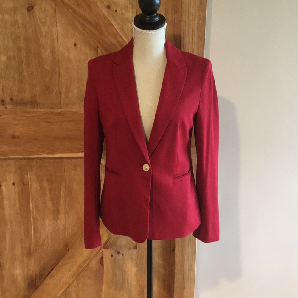 Red cotton blazer